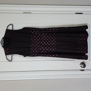 WHO WHAT WEAR polka dot micro dot mock neck midi dress